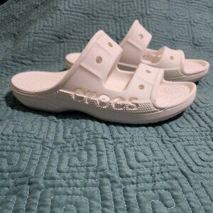 White Crocs Unisex Adult Baya Slide Sandals